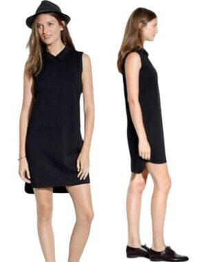 Madewell Shirttail Shift Dress Peter Pan Collar Raw Edge